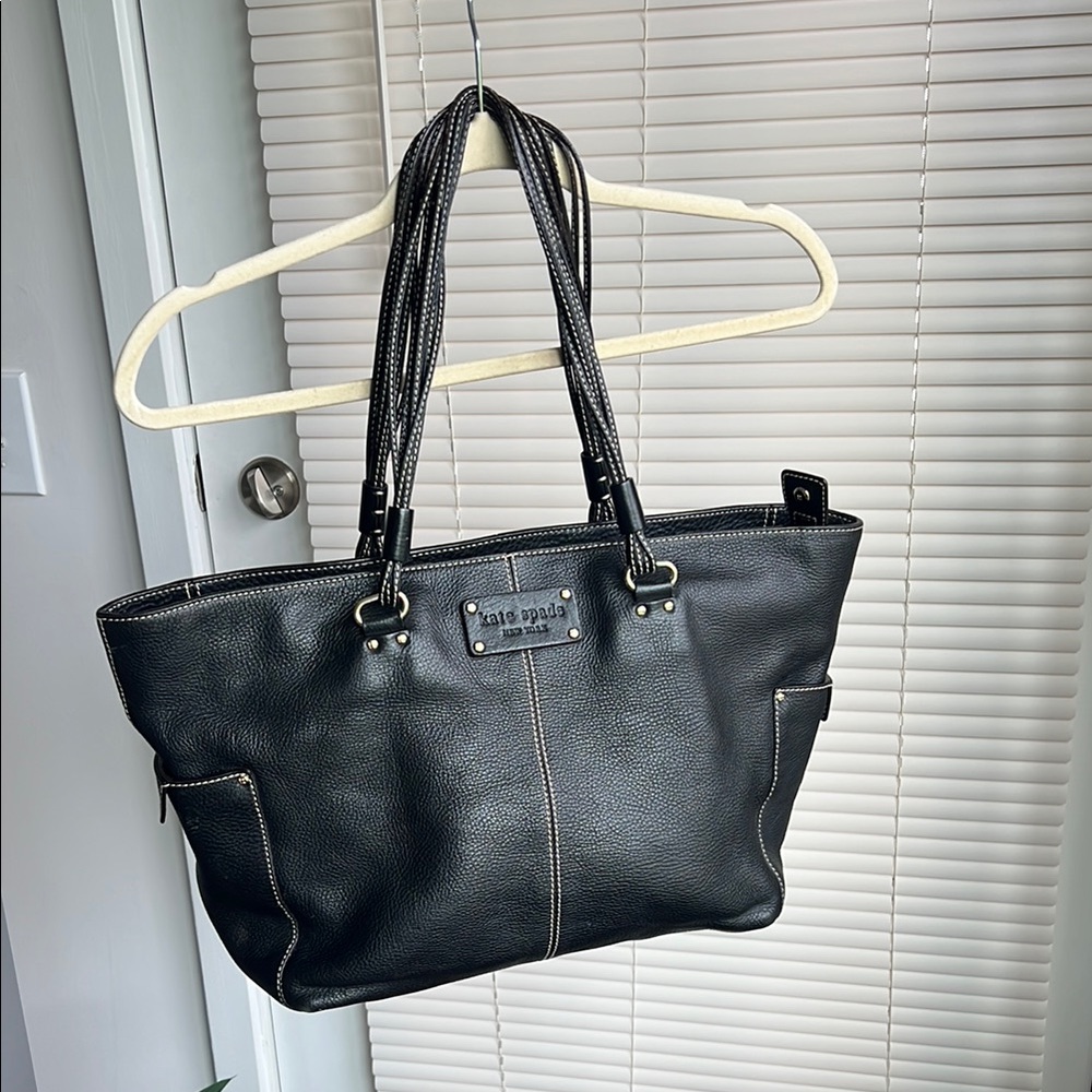 Kate Spade Black Pebble Leather Tote Bag